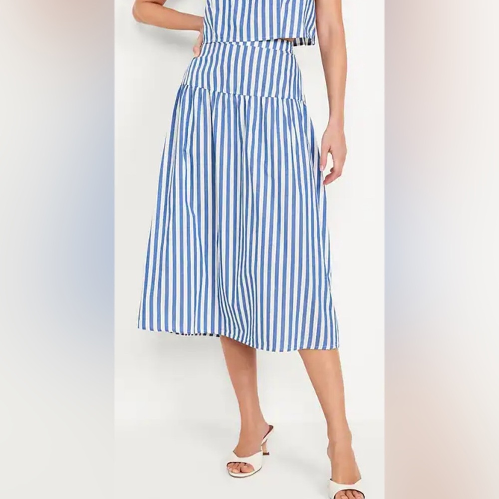 Old Navy Striped Drop Waist Midi Skirt (Part of Set)